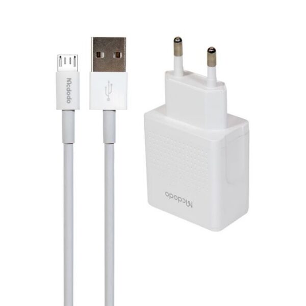 شارژر دیواری مک دودو 12 وات مدل CH-3971 با کابل USB به Micro (دو پورت)