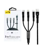کابل شارژ 1.5 متری فست سه کاره جی بی کیو مدل DT-U33