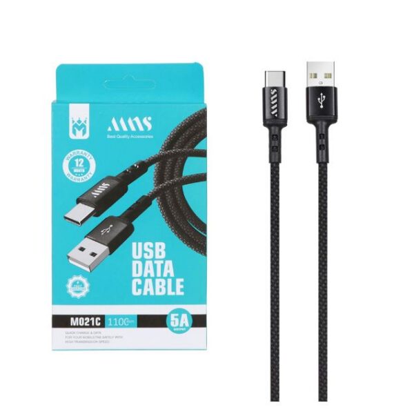 کابل شارژ فست تایپ سی ام ان اس مدل M021C طول 1.1 متر