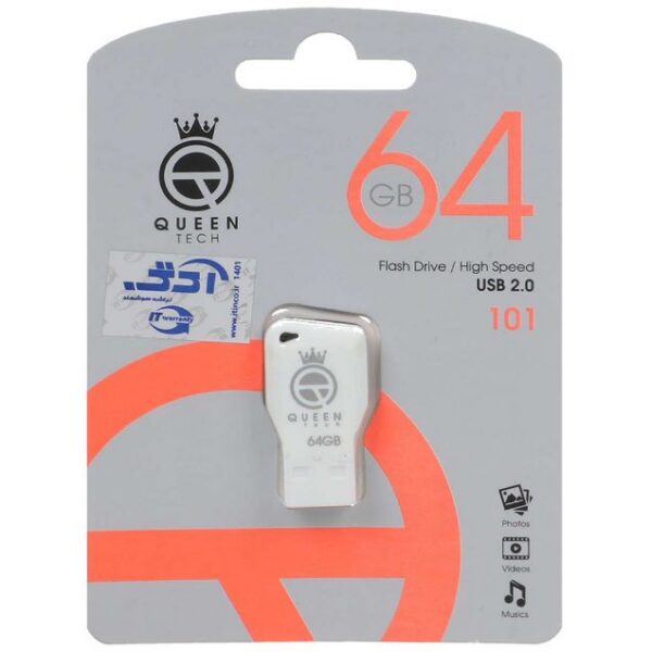 فلش مموری کوئین مدل tech-101 USB 2.0 ظرفیت 64 گیگابایت
