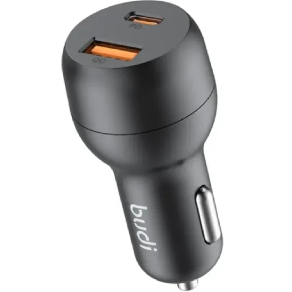 شارژر فندکی بودی مدل CC108TB توان 38 وات با خروجی USB و USB-C