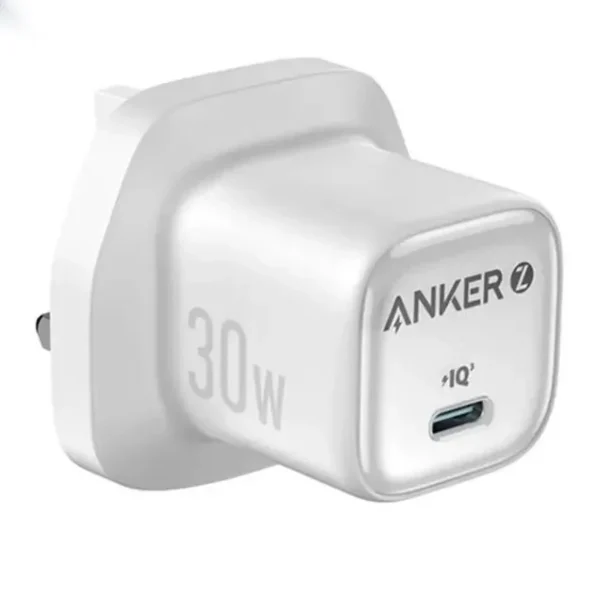شارژر دیواری انکر 30 وات مدل Zolo GaN Compact Charger UK A2698