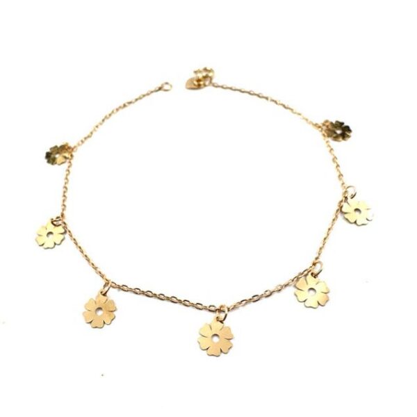 دستبند طلا زنانه 18 عیار زرایران طرح گل آویز - 1.5 گرم