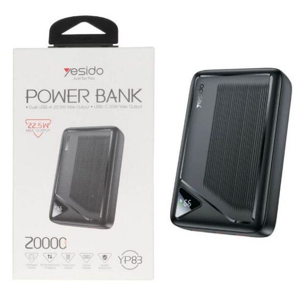پاوربانک 22.5W یسیدو مدل YP83 ظرفیت 20000 میلی آمپر ساعت