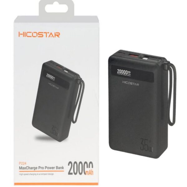 پاوربانک 35W هیکو استار مدل P224 ظرفیت 20000 میلی آمپر ساعت