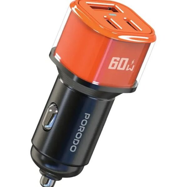شارژر فندکی 60W فست سه پورت پرودو مدل CCR60W