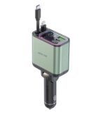 شارژر فندکی 90W فست دو پورت گرین لاین مدل Retractable