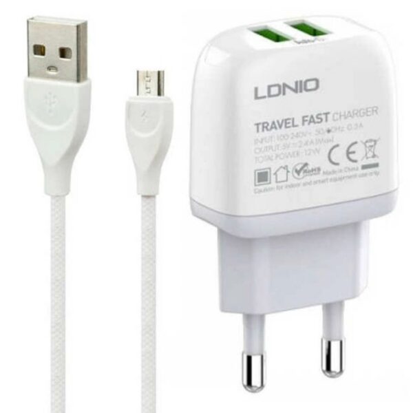 شارژر دیواری الدینیو مدل A2219 به همراه کابل شارژ MicroUSB
