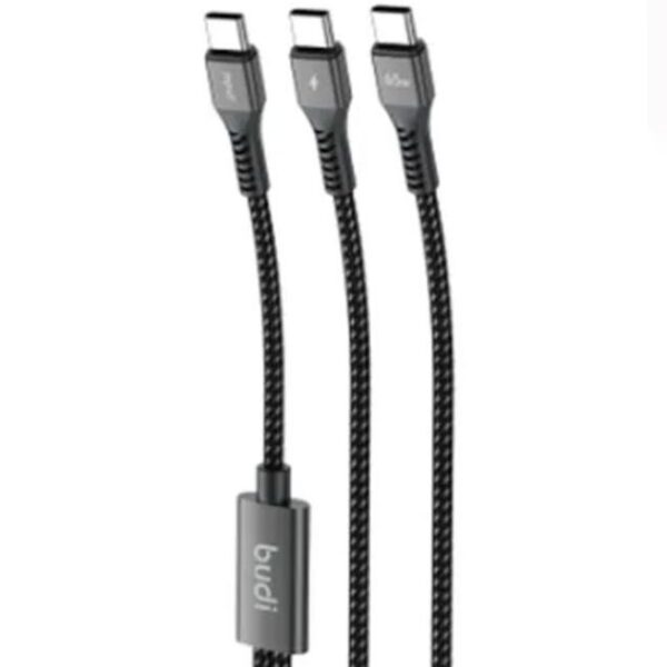 کابل تبدیل USB-C یک به دو بودی مدل DC210C2C12B1 طول 1.2 متر