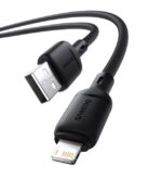 کابل شارژ فست یو اس بی به لایتنینگ باسئوس مدل Silky طول 1 متر - Image 2