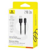 کابل شارژ فست یو اس بی به لایتنینگ باسئوس مدل Silky طول 1 متر - Image 3