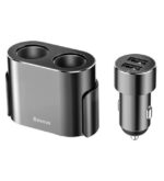 شارژر فندکی 80W فست دو پورت باسئوس مدل CRDYQ-01