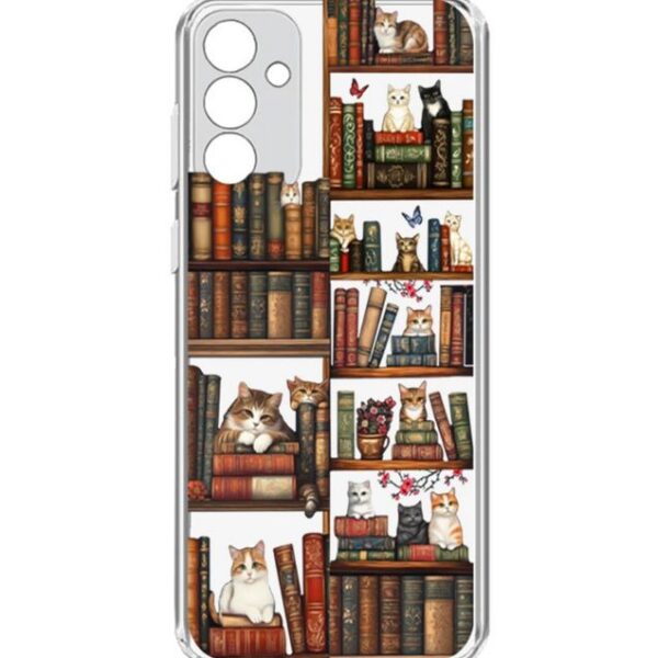 کاور طرح Cat & Books برای گوشی سامسونگ Galaxy A35