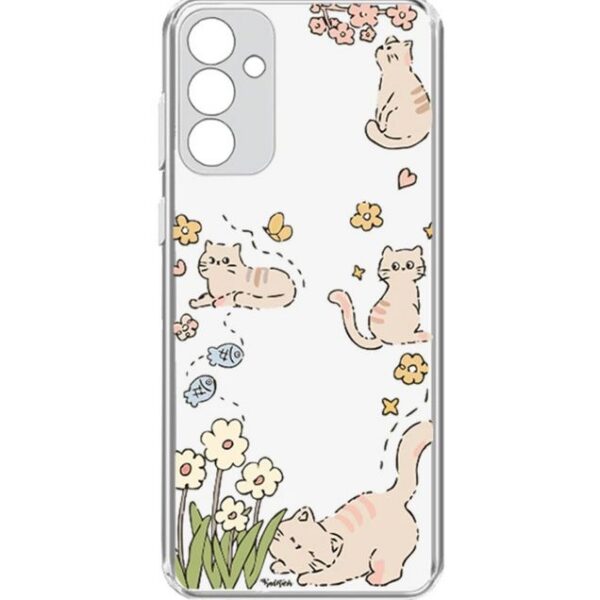 کاور طرح Cat & Flowers برای گوشی سامسونگ Galaxy A55