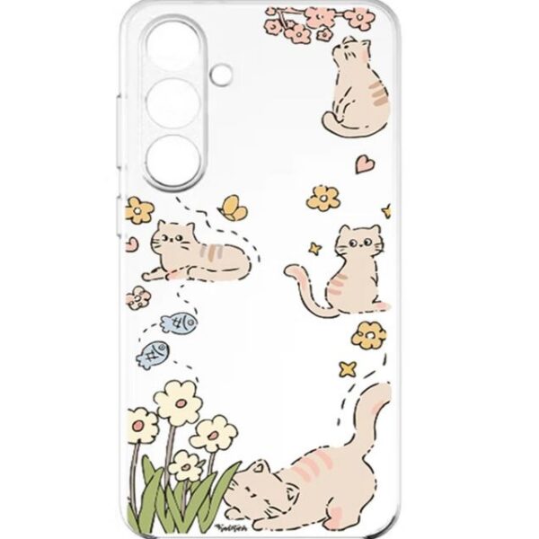 کاور طرح Cat & Flowers برای گوشی سامسونگ Galaxy A37