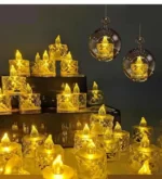 شمع ال ای دی کریستالی شفاف مدل Diamond مجموعه 6 عددی - Image 3