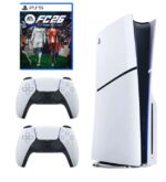 پلی استیشن 5 اسلیم استاندارد دیسک خور ریجن اروپا 2016A به همراه یک دسته اضافه و بازی EA SPORTS FC 26 ظرفیت 1 ترابایت