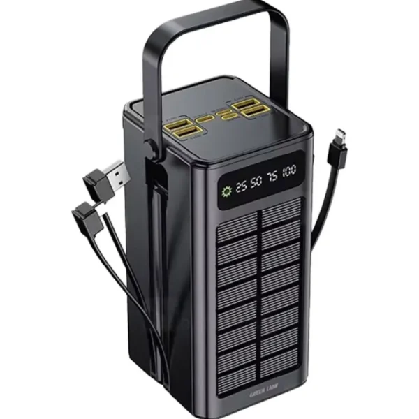 پاوربانک خورشیدی گرین لاین مدل Solar X GLPX50 GNSOL50PB60BK ظرفیت 60000 میلی آمپر ساعت