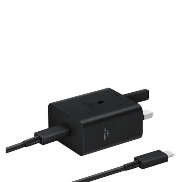 شارژر دیواری سامسونگ 45 وات سه پین مدل T4511 Low Standby به همراه کابل شارژ Type-C به طول 1.8 متر