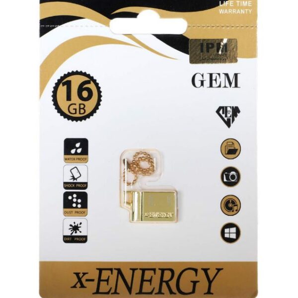 فلش مموری ایکس انرژی مدل Golden Gem USB 2.0 ظرفیت 16 گیگابایت