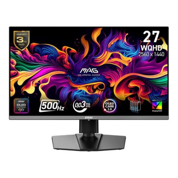 مانیتور گیمینگ ام اس آی مدل MAG 272QP QD-OLED X50 سایز 27 اینچ